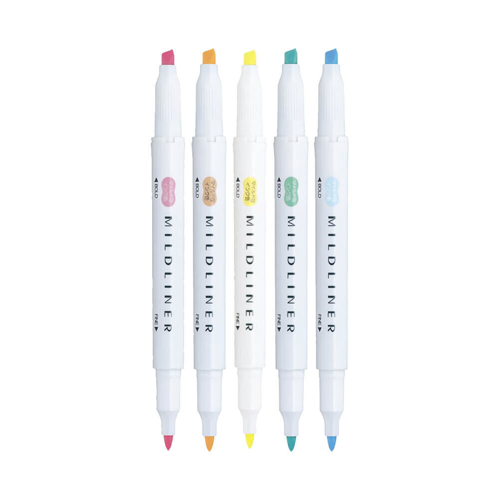 *UK Dispatch*  ZEBRA Mildliner 5 Pens Marker Set WKT7-5C