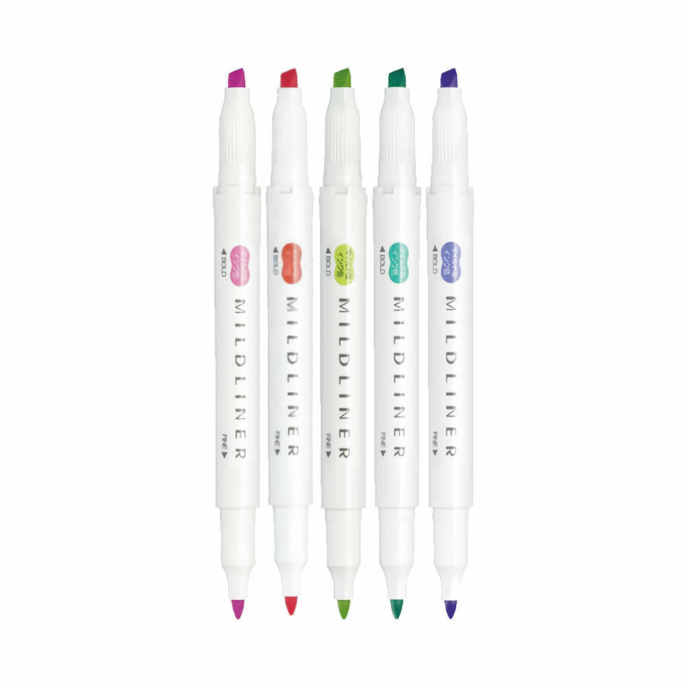 *UK Dispatch*  ZEBRA Mildliner 5 Pens Marker Set WKT7-5C-HC