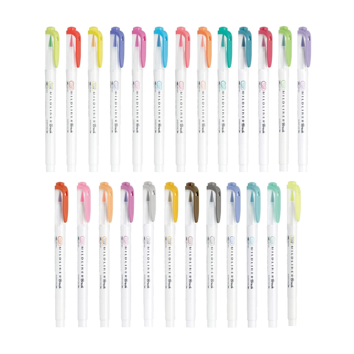 *New Colours* Zebra Mildliner Brush 25 Different Colours Soft Colour Brush Pen