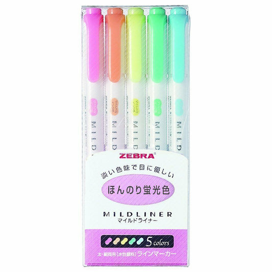 *UK Dispatch*  ZEBRA Mildliner 5 Pens Marker Set WKT7-5C