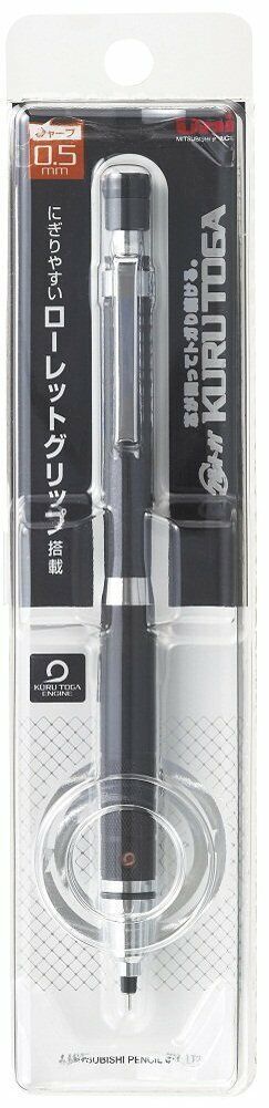 *UK Dispatch* Uni Kurutoga Knurled Mechanical Pencil 0.5mm Metal Black M5-1017