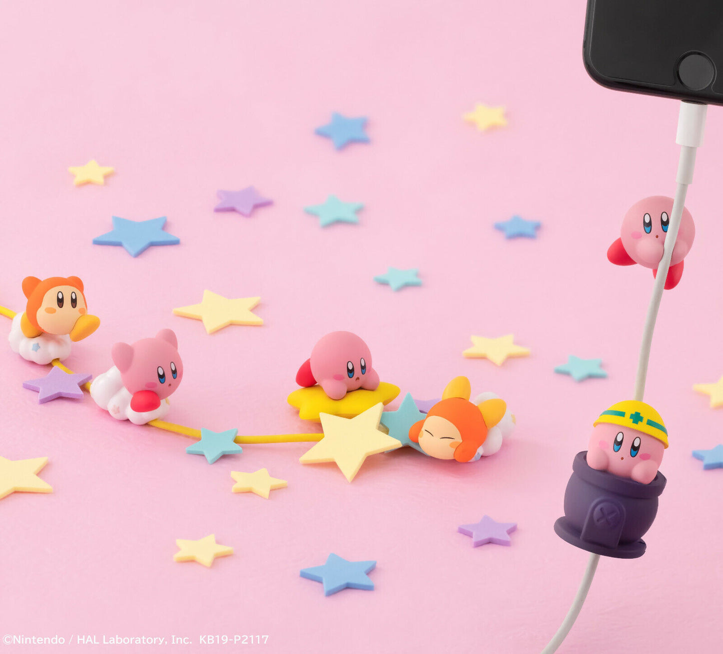 *UK Dispatch* BANDAI Kirby Hugcot Cable Accessory Figure - 3. Kirby (Hugging)