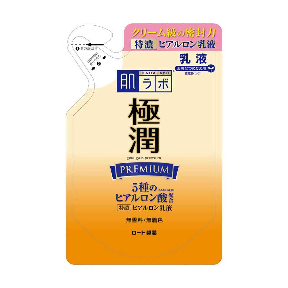 *UK Dispatch* ROHTO Hada labo Gokujyun PREMIUM Hyaluronic Acid Milk REFILL 140ml